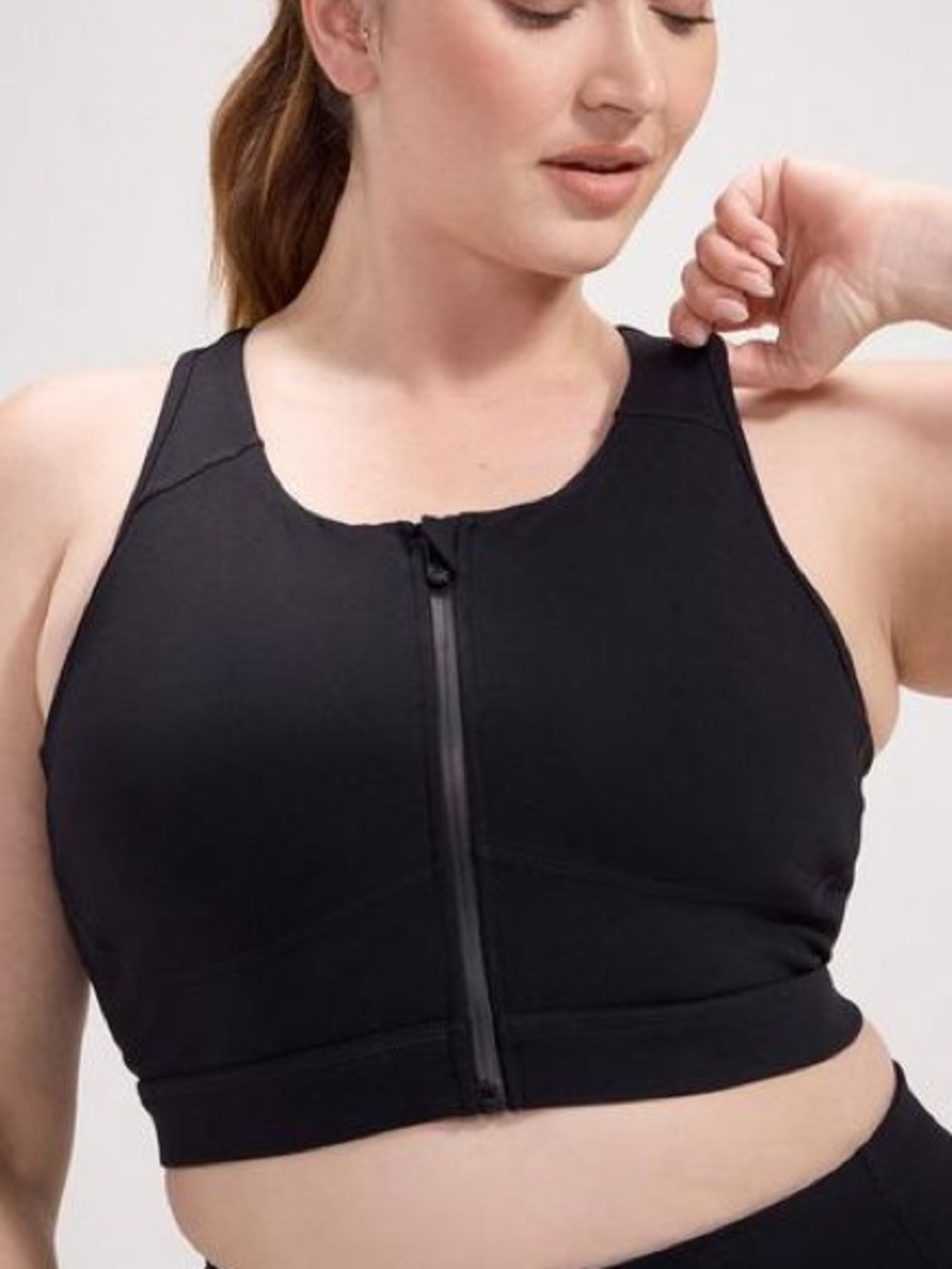 TRU Low-Impact Wireless Zip-Front Active Sports Bra